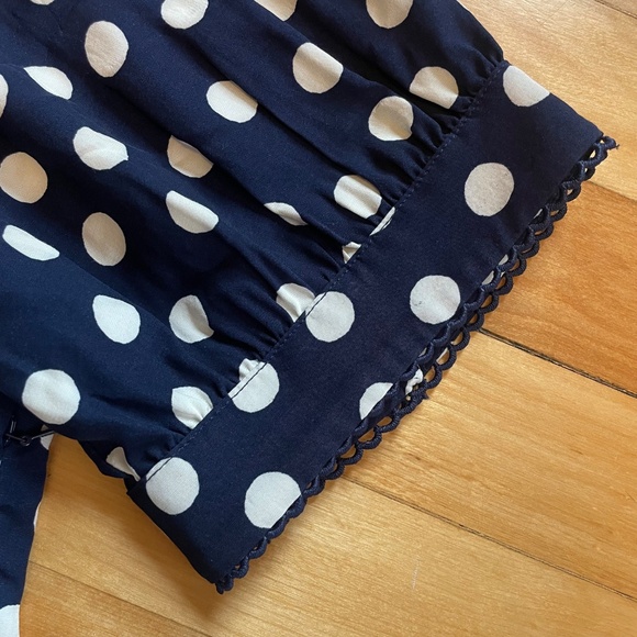 BODEN Rosie Godet Tea Dress 16-18 Navy Polka Dot Fit and Flare Pockets Lined - Picture 6 of 15